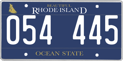 RI license plate 054445
