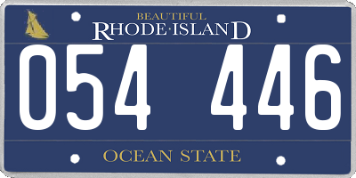 RI license plate 054446