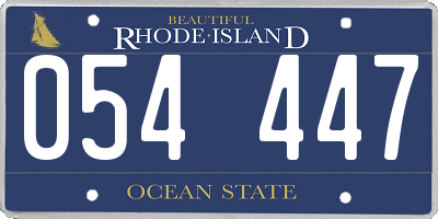 RI license plate 054447