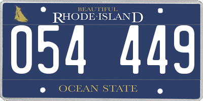 RI license plate 054449