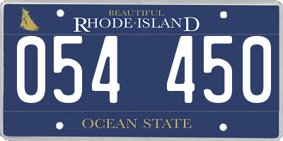 RI license plate 054450