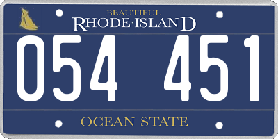 RI license plate 054451