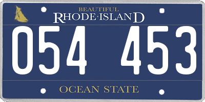 RI license plate 054453