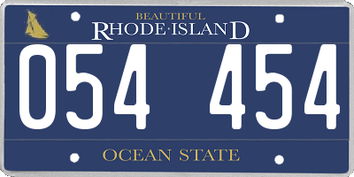 RI license plate 054454