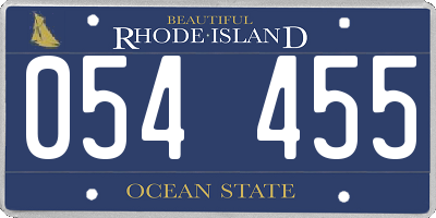 RI license plate 054455