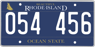 RI license plate 054456