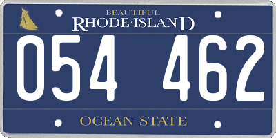 RI license plate 054462