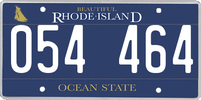 RI license plate 054464