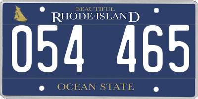 RI license plate 054465