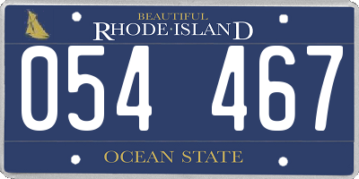 RI license plate 054467