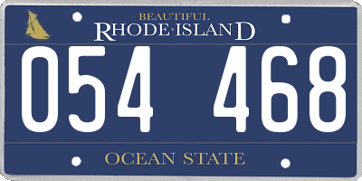 RI license plate 054468