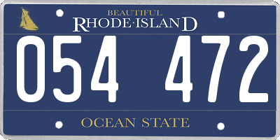 RI license plate 054472