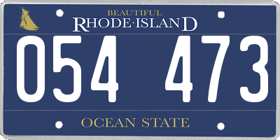 RI license plate 054473