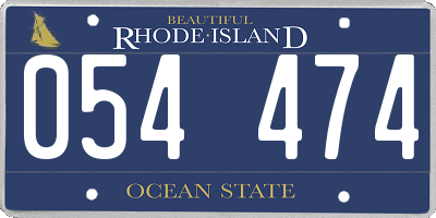 RI license plate 054474
