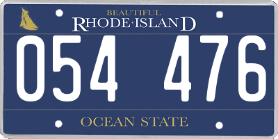 RI license plate 054476