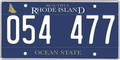 RI license plate 054477