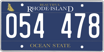 RI license plate 054478