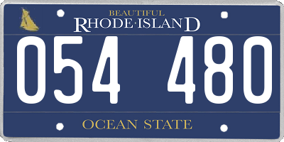 RI license plate 054480