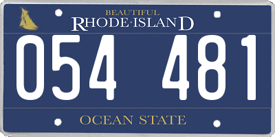 RI license plate 054481