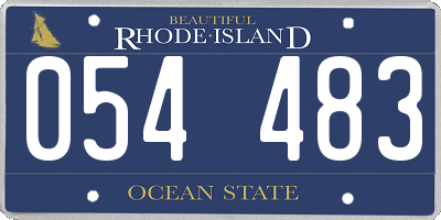 RI license plate 054483