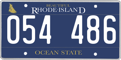RI license plate 054486