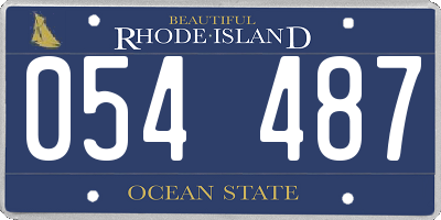 RI license plate 054487
