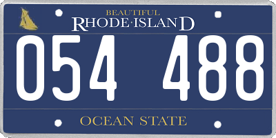 RI license plate 054488