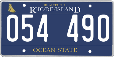 RI license plate 054490