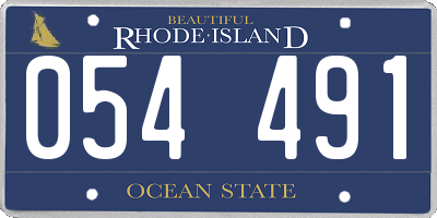 RI license plate 054491