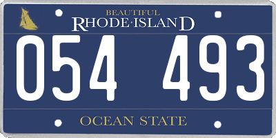RI license plate 054493