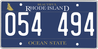 RI license plate 054494