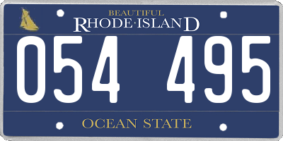 RI license plate 054495