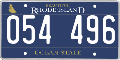 RI license plate 054496