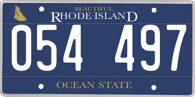 RI license plate 054497
