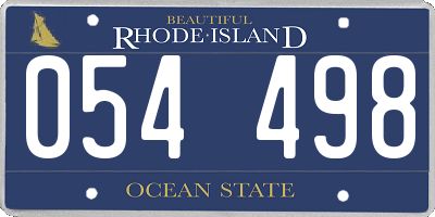 RI license plate 054498