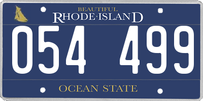RI license plate 054499