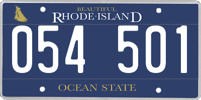 RI license plate 054501