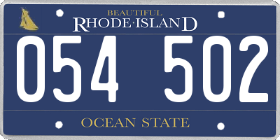 RI license plate 054502