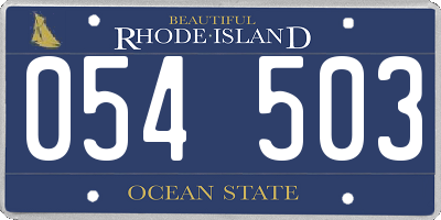 RI license plate 054503