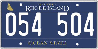 RI license plate 054504