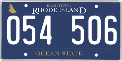 RI license plate 054506
