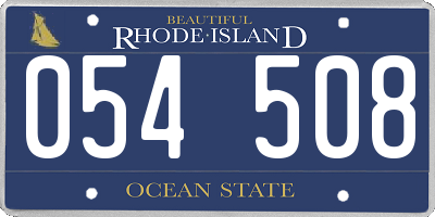 RI license plate 054508