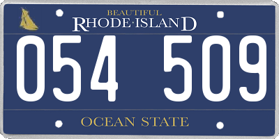 RI license plate 054509