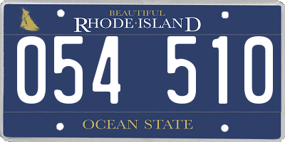 RI license plate 054510
