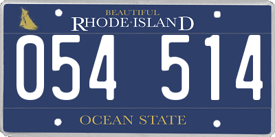 RI license plate 054514