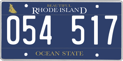 RI license plate 054517