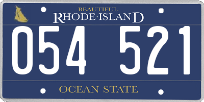 RI license plate 054521