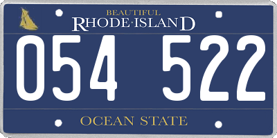 RI license plate 054522