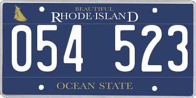 RI license plate 054523