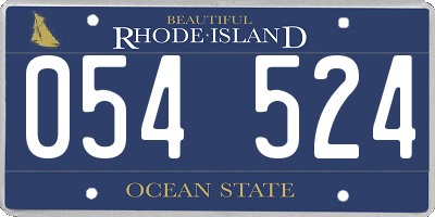 RI license plate 054524